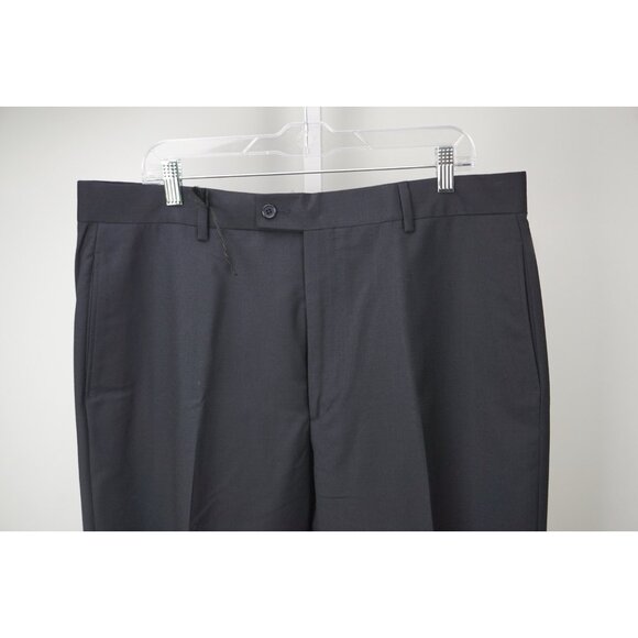 Yves Saint Laurent Solid Dark Blue 100% Wool Dress Pants Sz 56 NEW